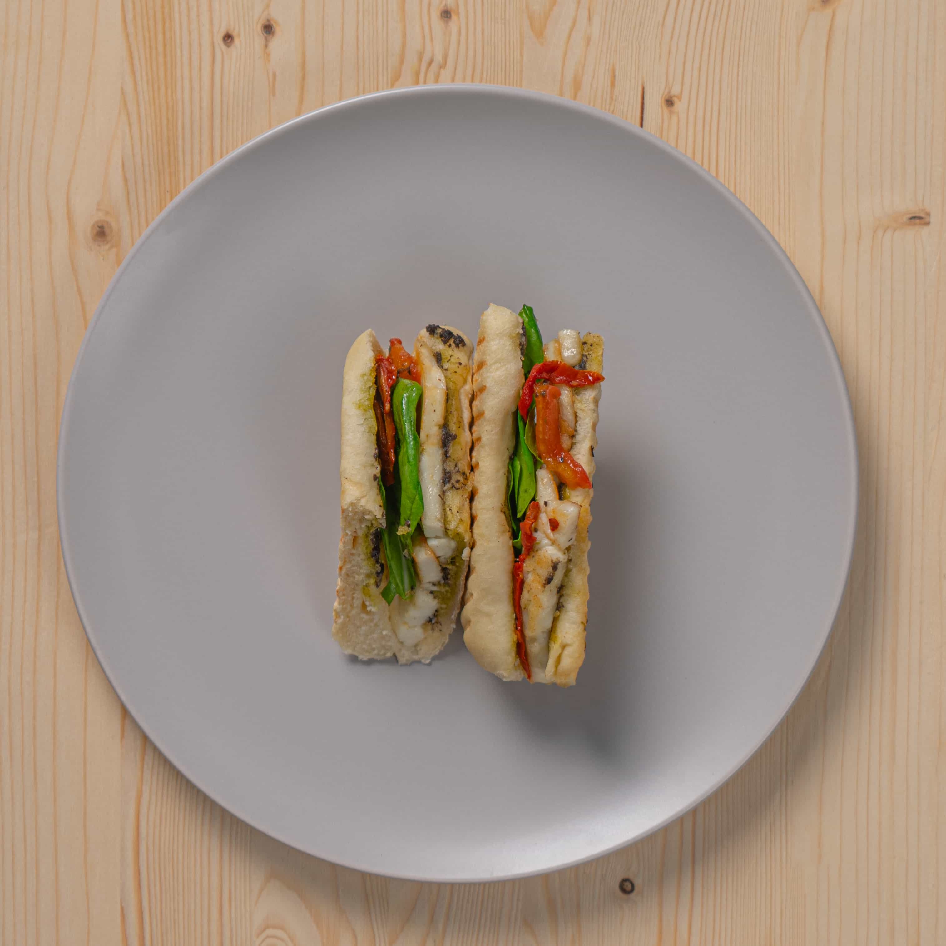 Halloumi and Sun-dried Tomatoes Panini (V)