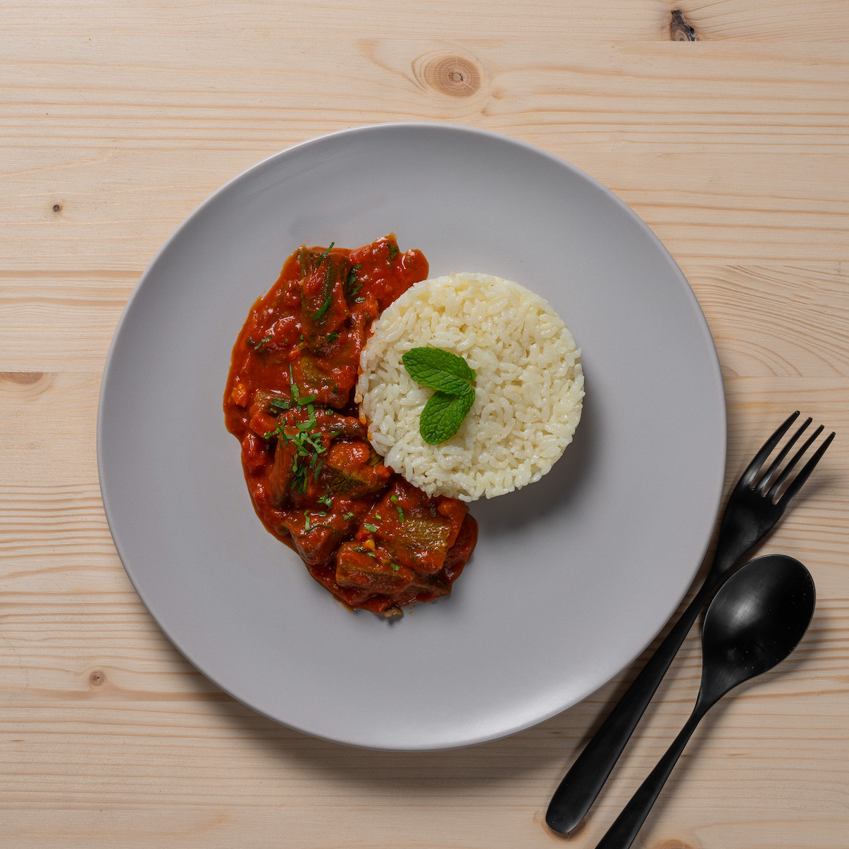 Okra Stew with Rice (Bamia) (V)
