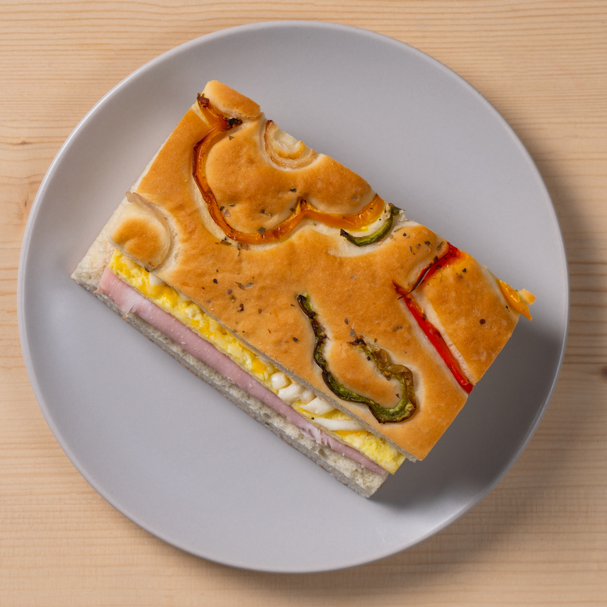 Turkey Cheese and Egg on Focaccia (V)