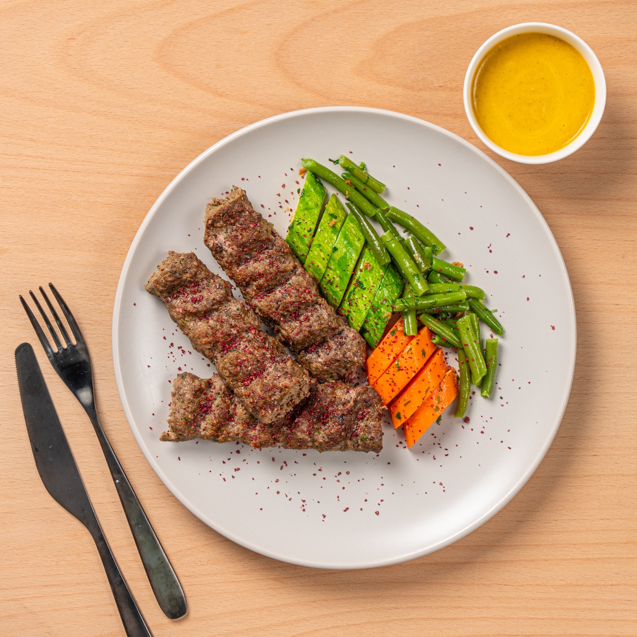 Chelo Kabab with Veggies