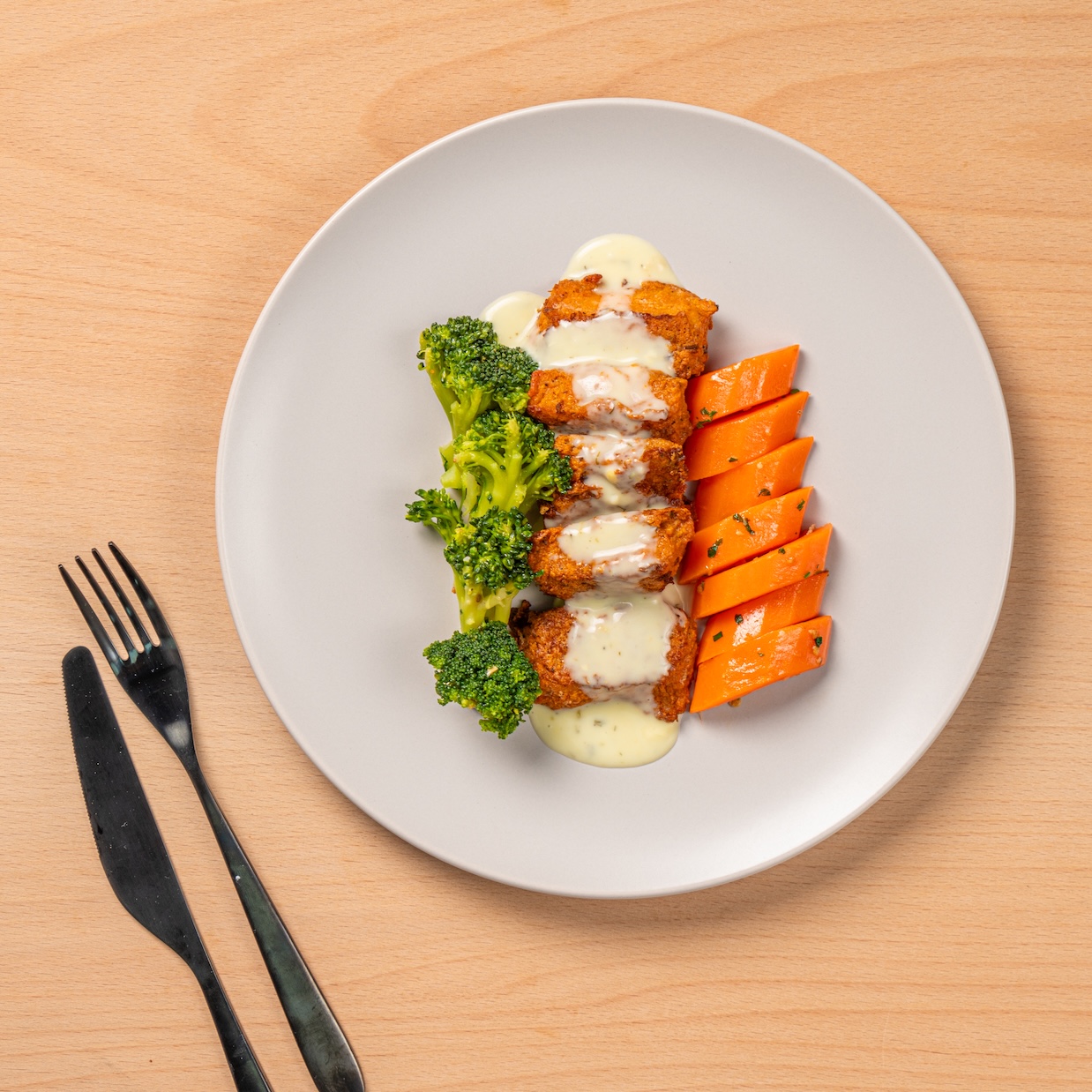 Pan-Grilled Fish with Lemon Butter Sauce & Veggies